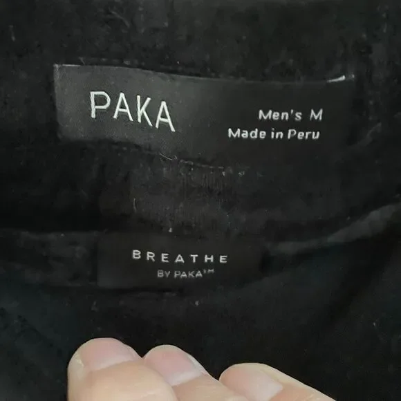 Paka Breathe Alpaca blend drawstring joggers men’s M black lined
